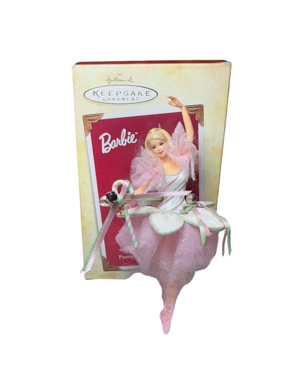 2004 Hallmark Peppermint Candy Cane Barbie Ballerina Ornament QXI8544 Nutcracker